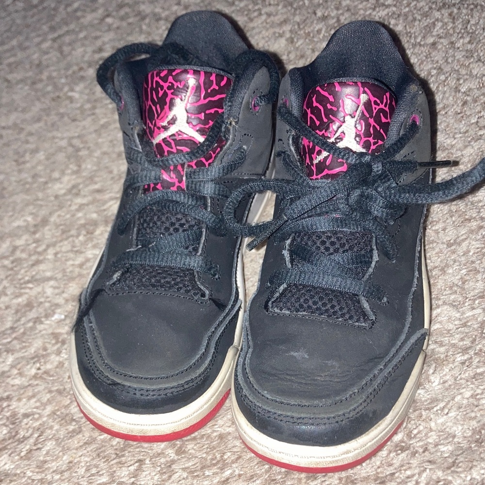 Kids Black and Pink Sneakers Jordan’s